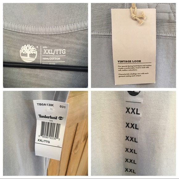 Timberland Vintage Look 73 XXL Gray Polo NWT - Picture 8 of 8